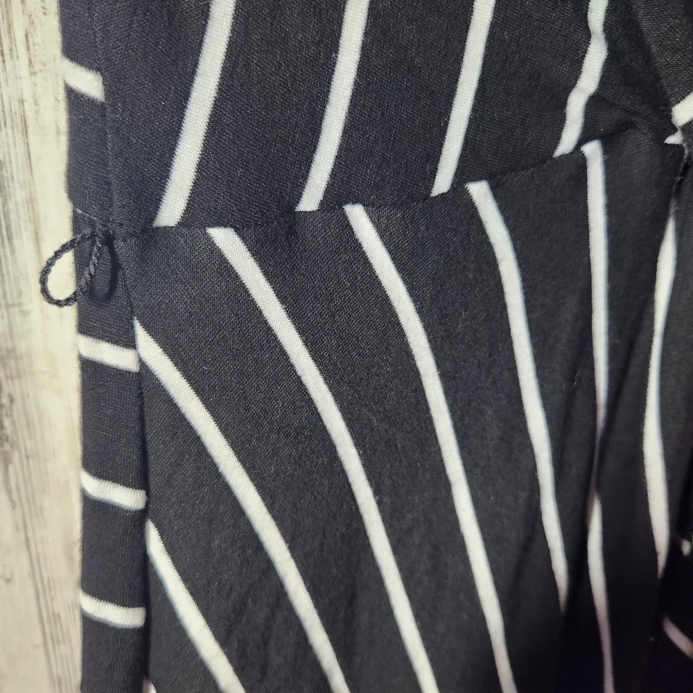 Motherhood Black and White Striped Maternity Dress